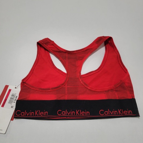 Calvin Klein Modern Cotton Modern Cotton Bralette, Plaid Red NWT $30 XS - Picture 6 of 8